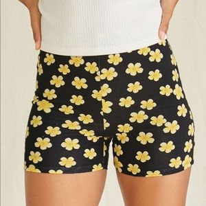 Forever 21 Floral High Rise Biker Shorts